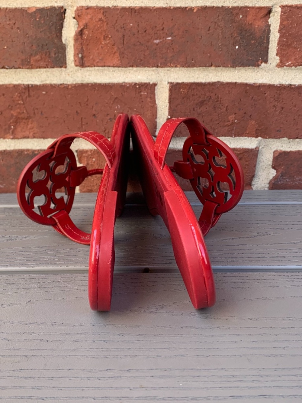 Tory Burch Miller Sandals in Red Patent Leather - Picture 9 of 13